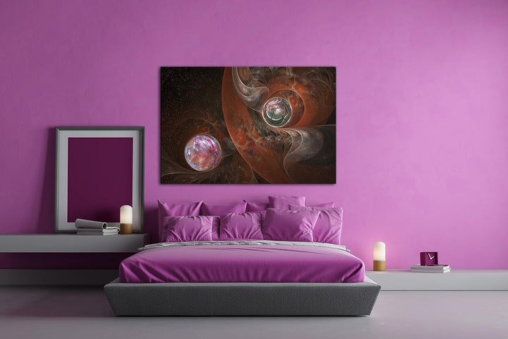 deyoli fraktales Kunstwerk Format: 80x60 als Leinwand, Motiv fertig gerahmt auf Echtholzrahmen, Hoch