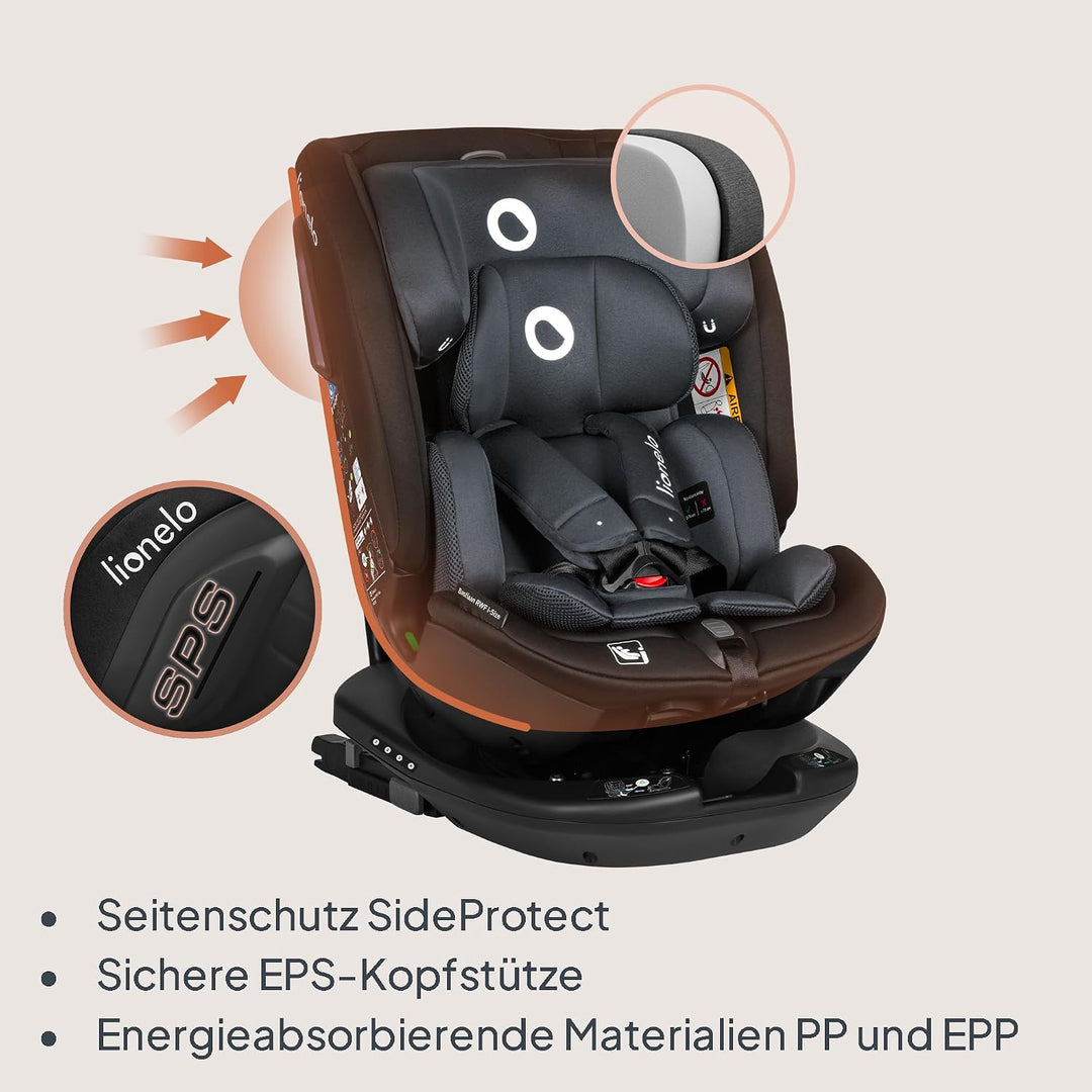 Lionelo Bastiaan RWF Baby- und Kleinkindautositz 0-36 kg von 40–150 cm Grau, Grau
