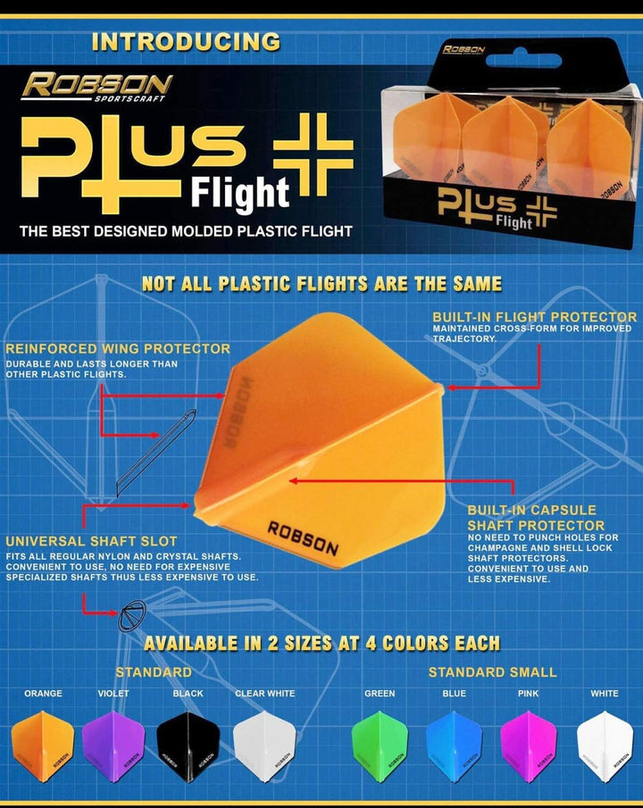 Robson Plus Dart Flight V Flights - Tribe Flight Verschiedene Flight- Formen/Shapes und Farben V Sma
