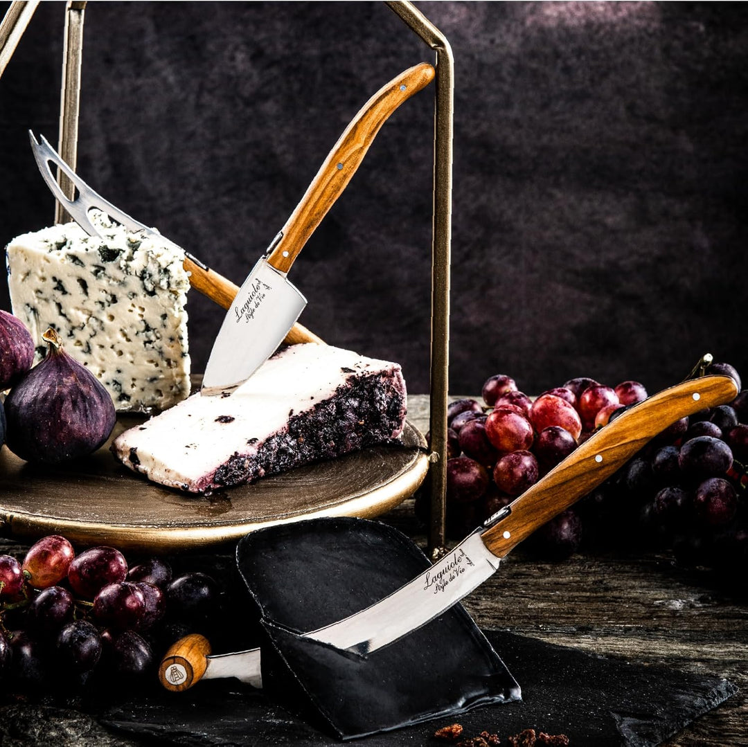 Laguiole Style de Vie Käsemesser-Set Luxury Line, 3-teilig, Olivenholz