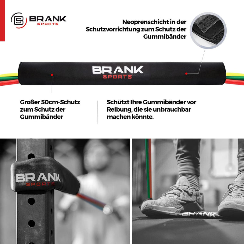 BRANK SPORTS® Widerstandsbänder-Set mit Griffen und 13 Teilen – Einstellbare Fitnessbänder als Set v