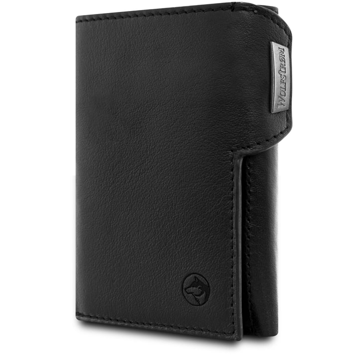 Wolfstrøm Slim Wallet 'Svente' I 11 Karten Mini Geldbörse Herren klein mit Münzfach, RFID Blocker I