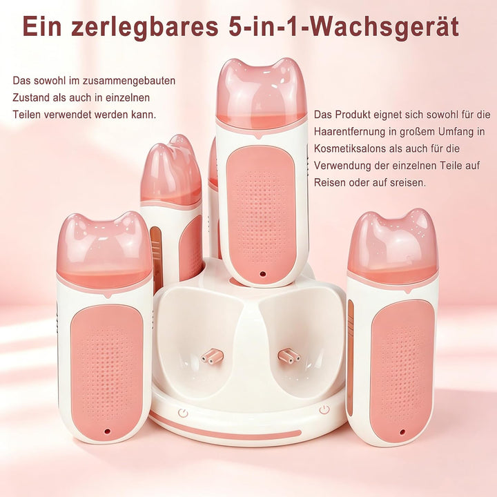 5-in-1 Professioneller Wachswärmer, jeder Roll on Heisswachsgerät abnehmbar und separat mit Strom be