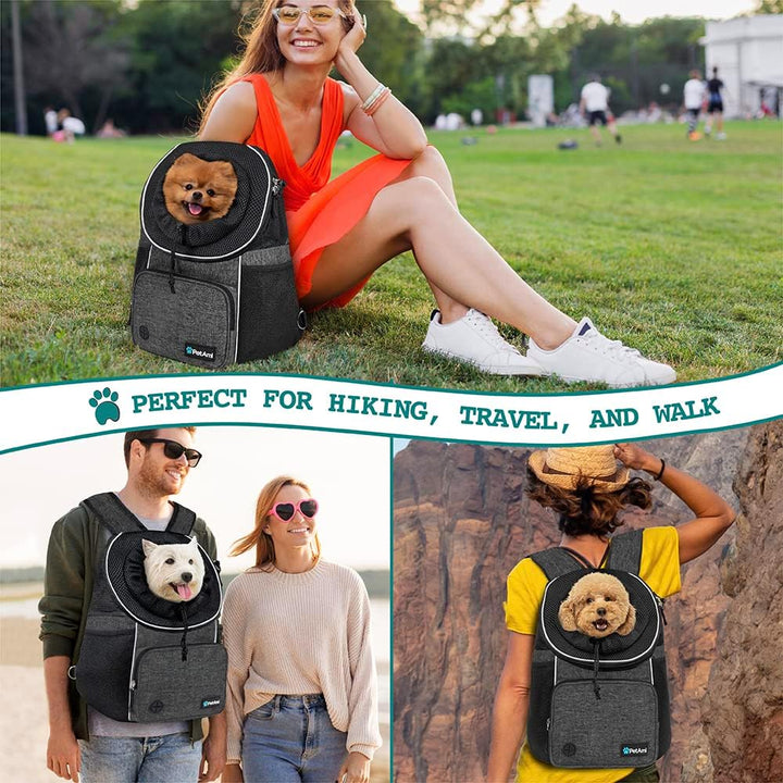 PetAmi Rucksack für Hunde und Katzen, verstellbar, belüftet, für Wandern und Camping, kleine bis gro
