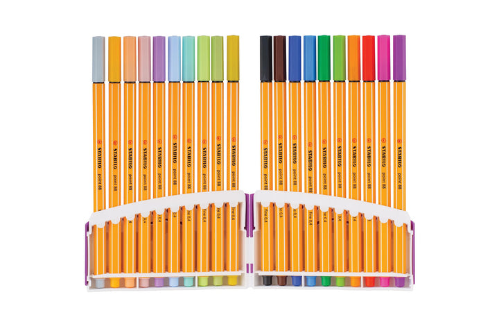 Fineliner - STABILO point 88 ColorParade - 20er Pack - mit 20 verschiedenen Farben 20er Tischset in