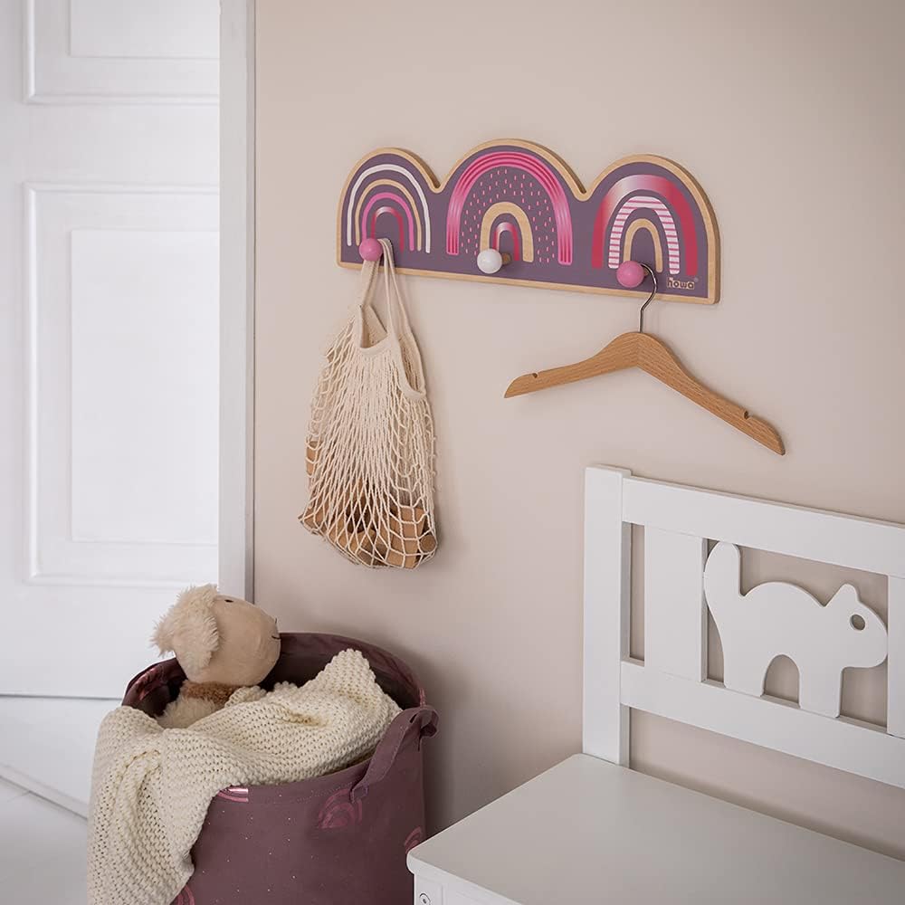howa Wandgarderobe Garderobe rainbow für Kinder aus Holz 8802