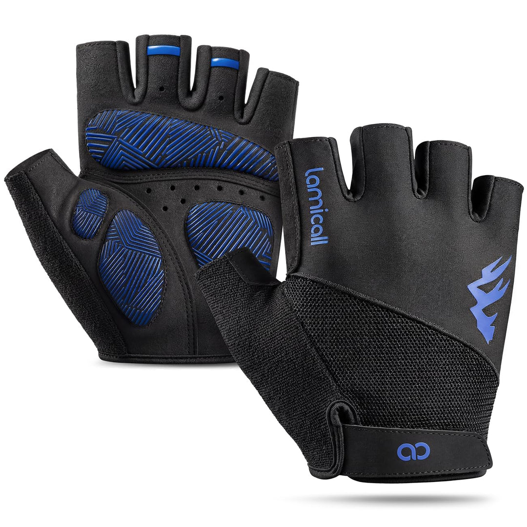 Lamicall Fahrradhandschuhe Herren &amp; Damen, Fitness Handschuhe - [Stossdämpfend &amp; Atmungsaktiv] Halbf
