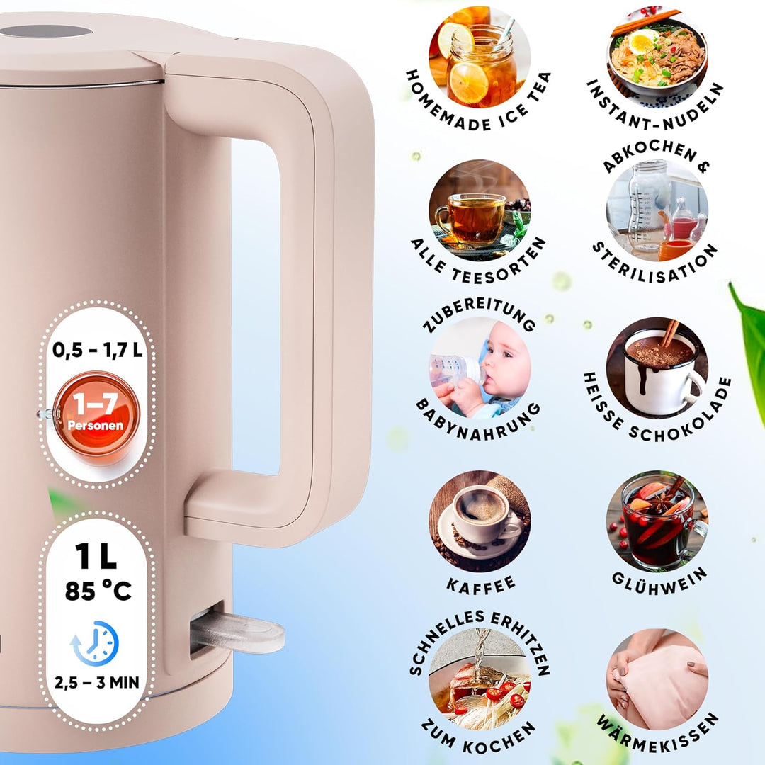 Stillstern Wasserkocher mit Edelstahl Filter [1,7L - 2200W] Wasserkocher mit Präzisionsausguss und A