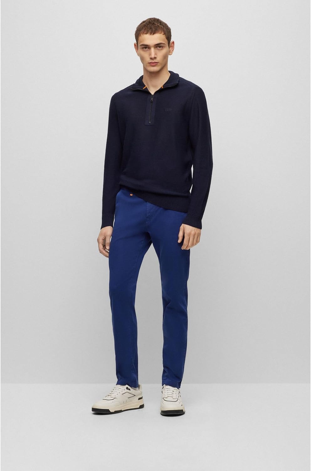 BOSS Herren Schino-Taber-1 D Tapered-Fit Chino aus überfärbtem Baumwoll-Satin mit Elasthan-Anteil Du