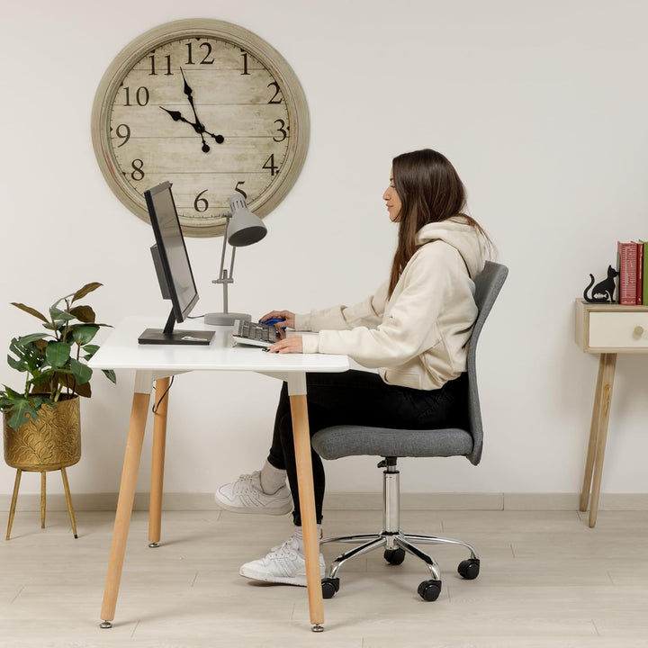 Baroni Home Bürostuhl aus Stoff, gepolsterter Bürostuhl 360° drehbar, Verstellbarer Höhe und ohne Ar