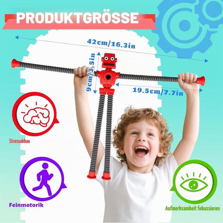 14PCS Transformable Fidget Spinner Roboter - Saugtasche Pop Tube Sensorische Spielzeug, Korb Strümpf