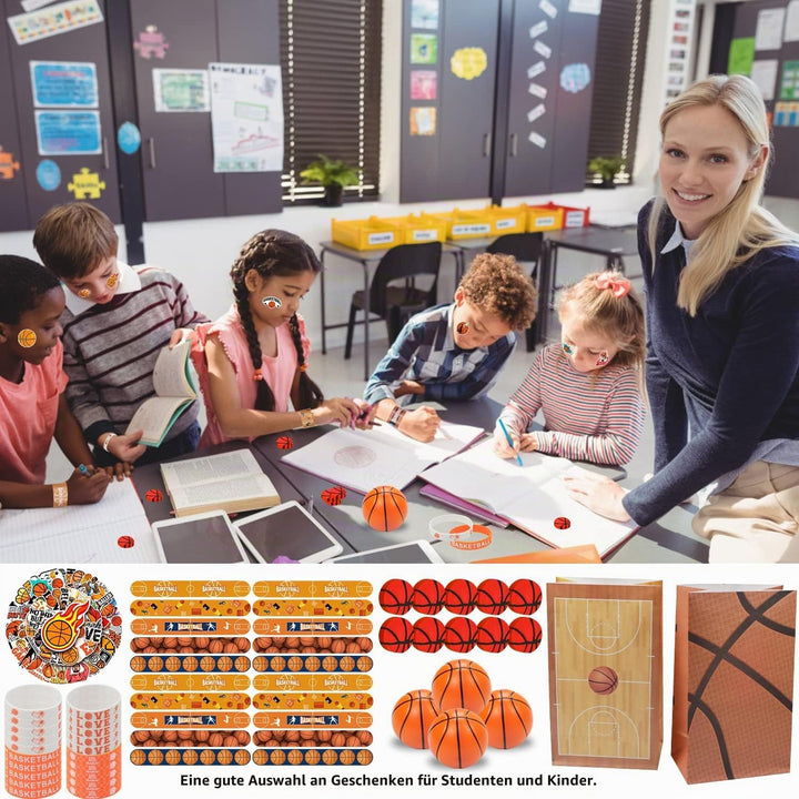 Basketball Partygeschenke 150Pcs Basketball Party Zubehör Basketball Armbänder Baseball Aufkleber Mi