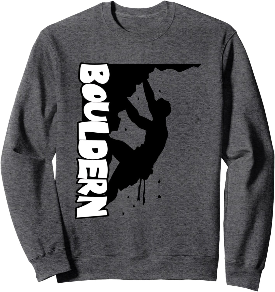Bouldern I Mann am Felsen für Boulderer Sweatshirt
