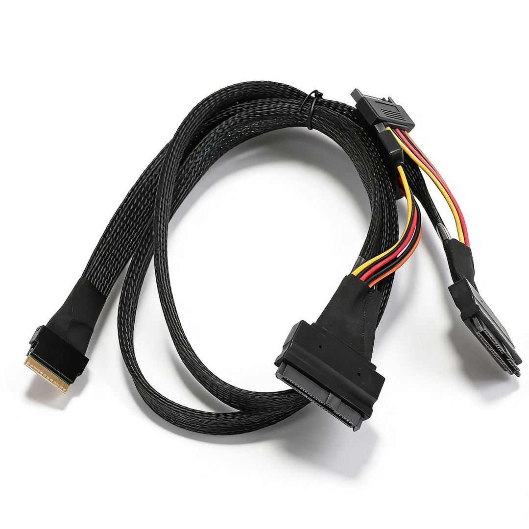 NVMe-Adapterkabel, 24 Gbit/s, 80 Cm, 8I auf 2xSFF-8639 mit NVMe-PCIe-SSD-Kabel für NVE SFF-8654 auf