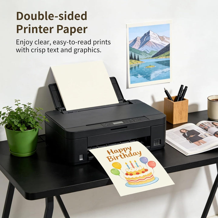 200 Blatt Druckerpapier, A4, 32 lb/120 g/m², cremefarbenes Kopierpapier, 8,27 x 11,69 Zoll, doppelse