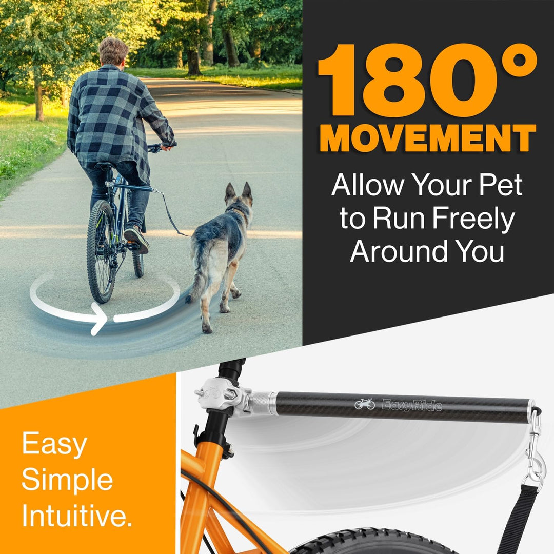 Freihandleinen für Hunde -180° drehbare Hunde Fahrradleine - mit Stossdämpfern und Schnell Befestigu