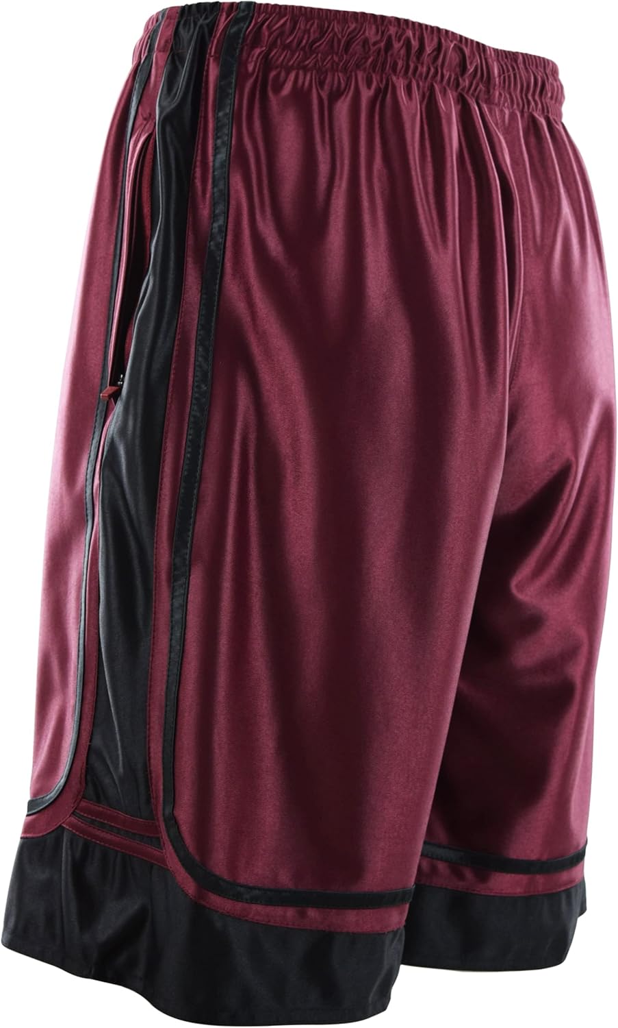 Herren-Basketball-Shorts mit Reissverschlusstaschen 3XL 609-burgunderrot, 3XL 609-burgunderrot