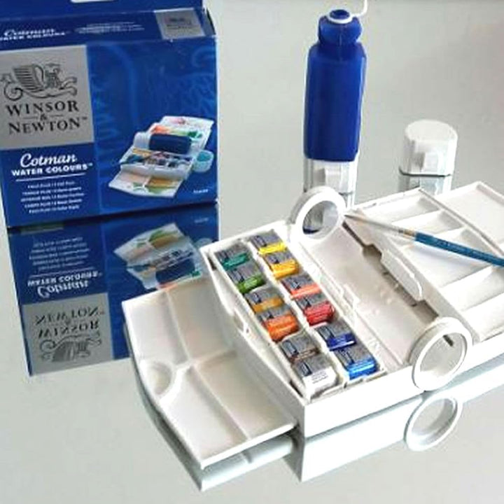 Winsor &amp; Newton 0390374 Cotman Field Plus Set Aquarellfarben Set, lebendige Wasserfarben mit hoher L