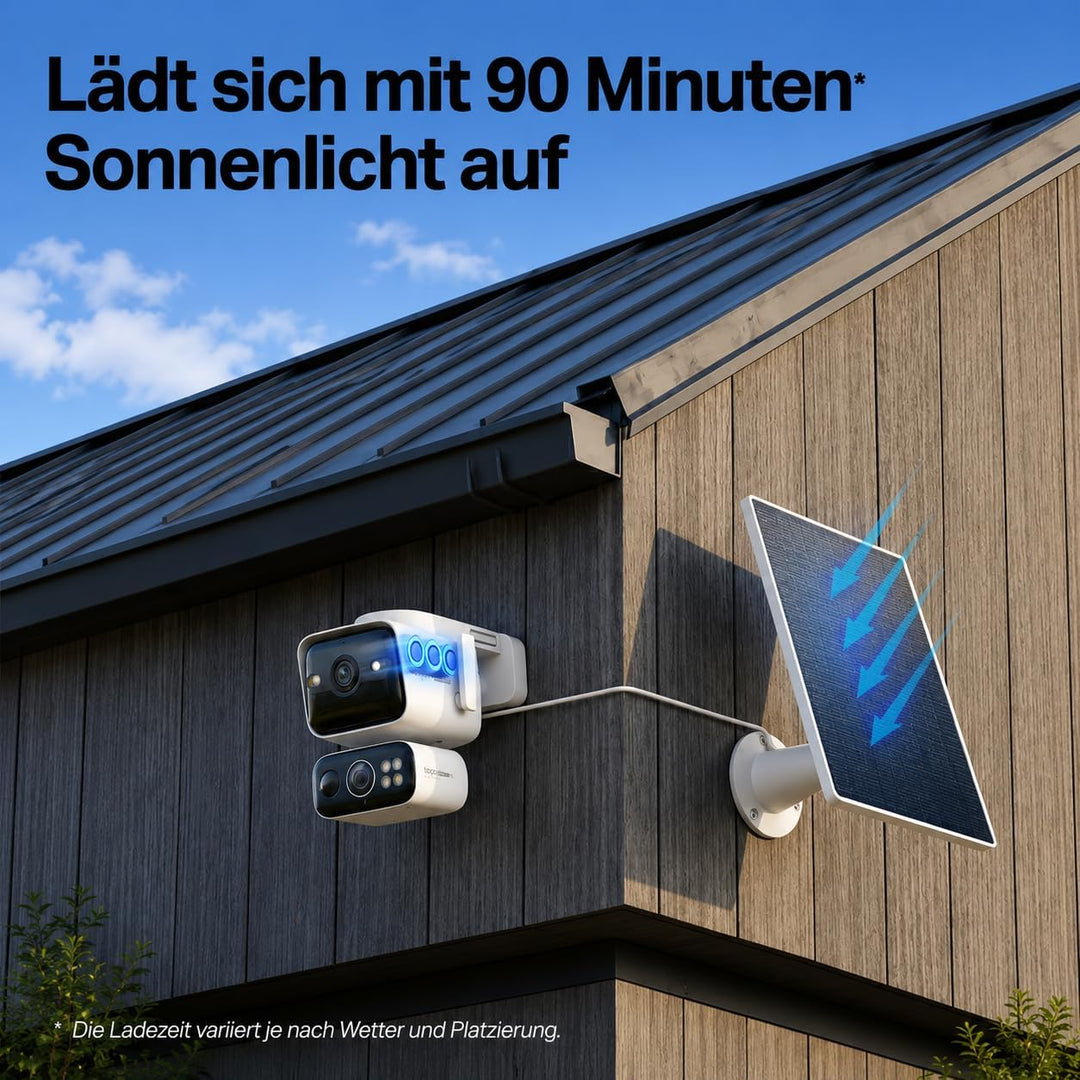 Tapo C675D KIT 4K Solar-Überwachungskamera Aussen mit Akku, 169° Ultraweitwinkel & 6mm Teleobjektiv,