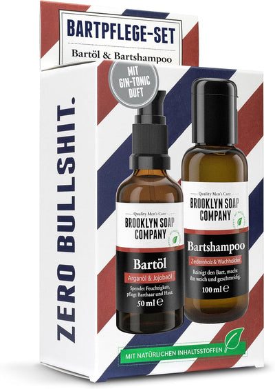 Brooklyn Soap Company Bartpflege Set - Das Vorteilsset für Männer · Bartshampoo & Bartöl mit Gin Ton