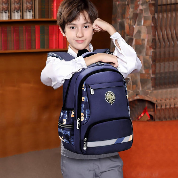 PORRASSO Schulrucksack Jungen Rucksack Schüler Daypack Ergonomischen Kinder Rucksäcke Reflektierende