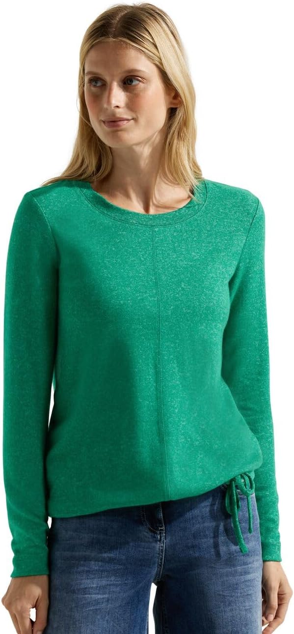 Cecil Damen Langarmshirt, XS Easy Green Melange