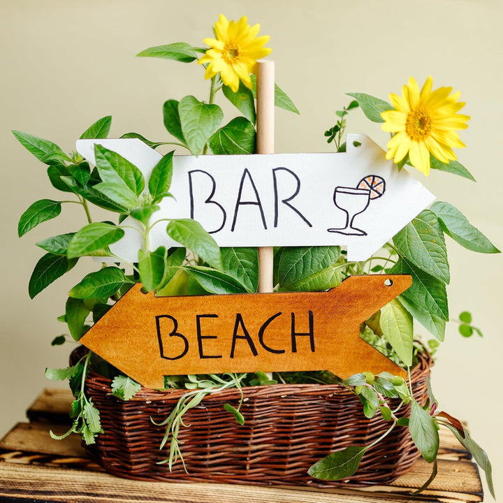 Creative Deco 5 x Holzzeiger Wegweiser Pfeil Anhängers | 30 x 11 cm | Blanko Holzschild zum Aufhänge