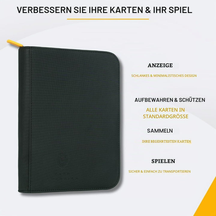 Card Guardian - 4 Pocket Premium Binder mit Reissverschluss und Seitentaschen für 160 Karten Sammelk