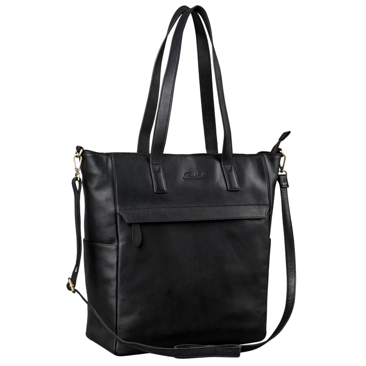 Benthill Shopper Damen Leder Gross - Ledertasche mit Reissverschluss - Umhängetasche aus Echtleder -