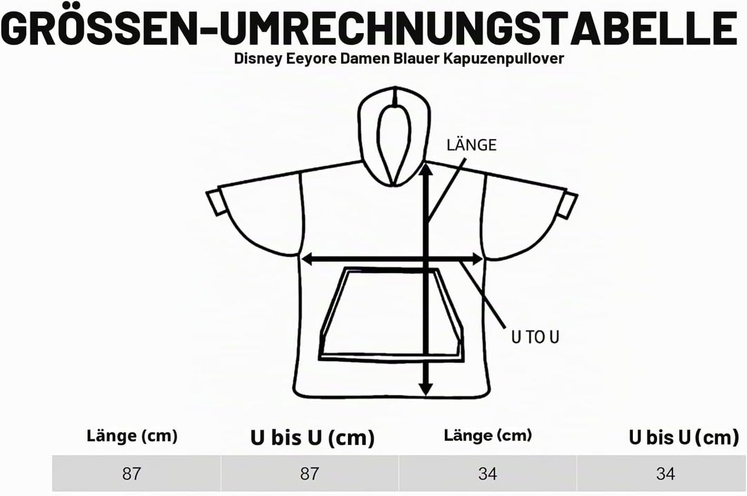 Disney tragbarer Decken-Hoodie | Kapuzenpullover für Erwachsene mit thematischem Aufdruck, Einheitsg