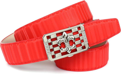 Anthoni Crown Damen Ledergürtel Gürtel 110 Rot, 110 Rot