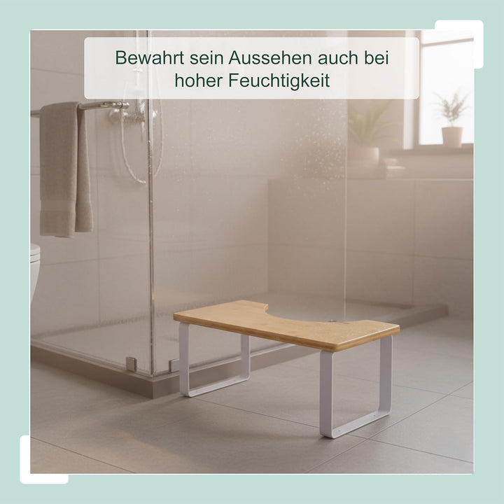 Relaxdays Toilettenhocker, Stuhlgang Unterstützung, WC Hocker Erwachsene, Bambus, HxBxT: 18 x 44,5 x