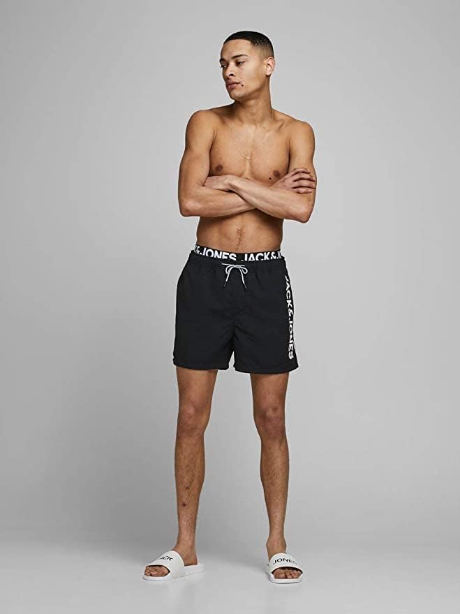 JACK &amp; JONES Herren Badehose Badeshort SPLICELOGO S M L XL XXL Schwarz Rot Orang L Black Beauty, L B