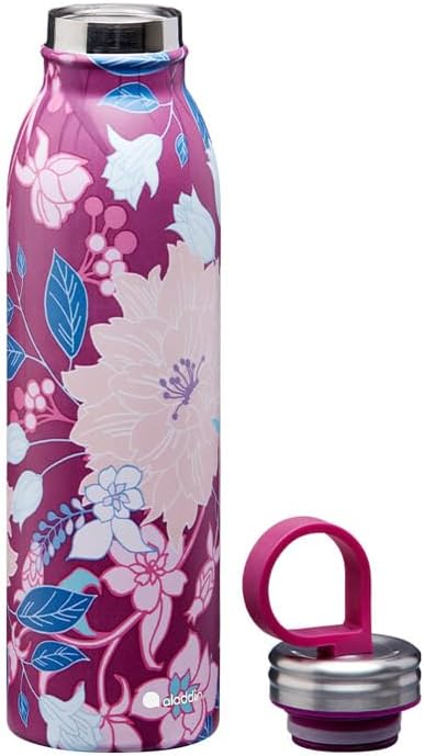 Aladdin Chilled Style Thermavac Trinkflasche Edelstahl 0.55L Dahlia Berry – Thermosflasche Hält 9 St
