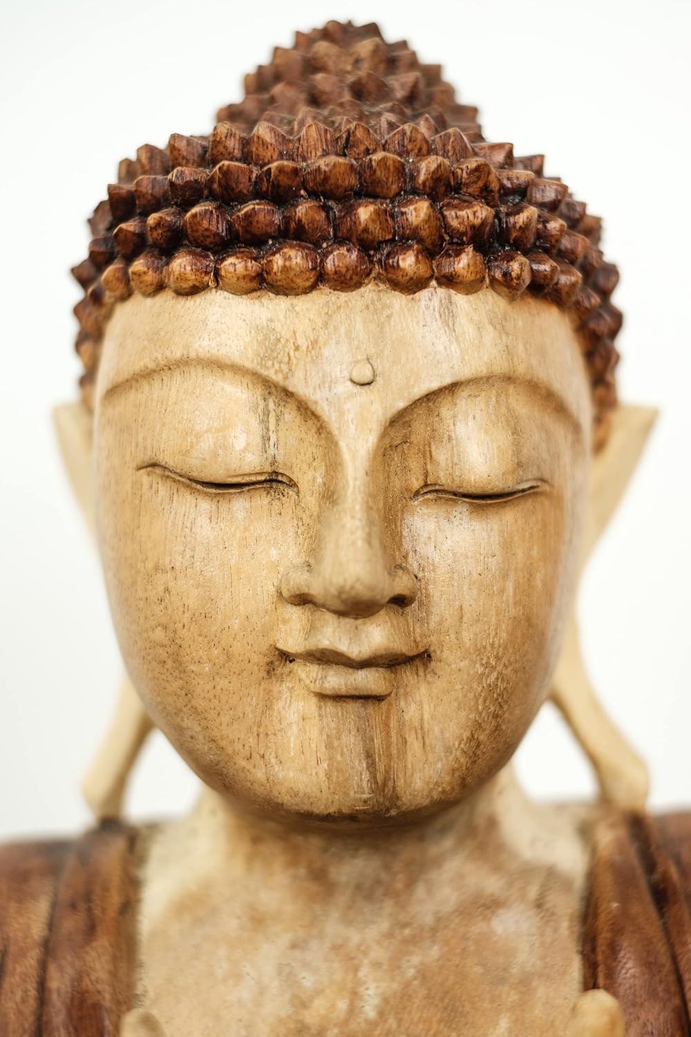 livasia Buddha Figur aus Holz 50cm hoch – Balinesische Handwerkskunst – Buddha Figuren aus Suarholz,