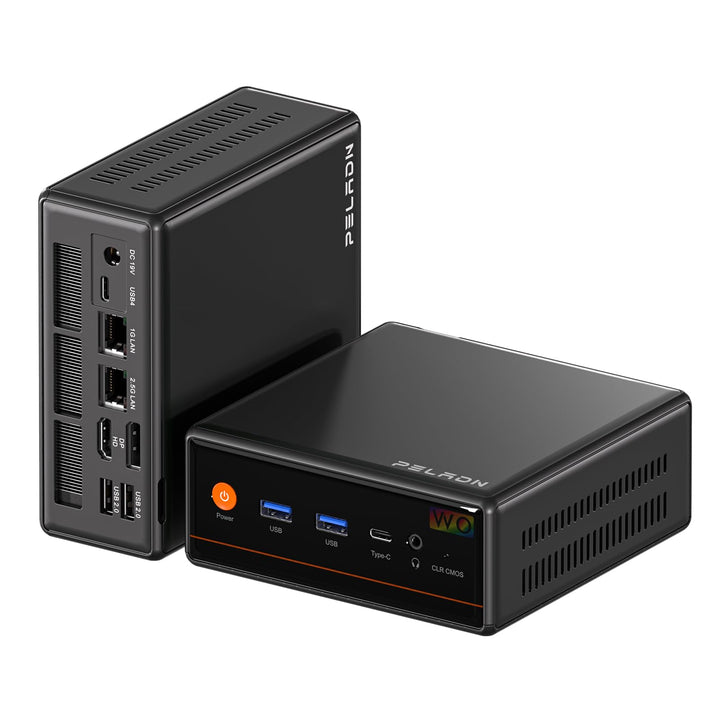 PELADN Mini-PC, Ryzen 7640HS (6 Kerne/12 Threads, bis zu 5 GHz), 16 GB DDR5/1 TB NVMe SSD, Dual-LAN,
