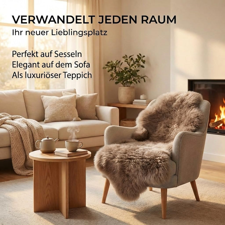 Premium Lammfell Schaffell von LANABEST. Echtes Fell mit ganz zarter Wolle. Kuschelfell, geruchsarm,