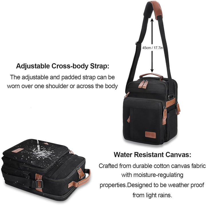 ESTARER Umhängetasche Herren Schultertasche 13 Zoll kleine Herrentasche Kuriertasche aus Canvas für