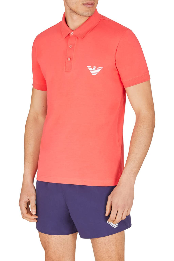 Emporio Armani Herren Men's Essential Short Sleeve Polo Shirt S Coral, S Coral