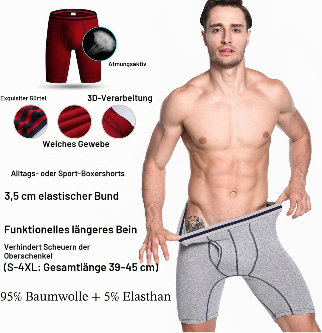 Nuofengkudu Herren Boxershort Langes Bein Sport Fitness Unterhosen Männer Unterwäsche Retroshorts Pa