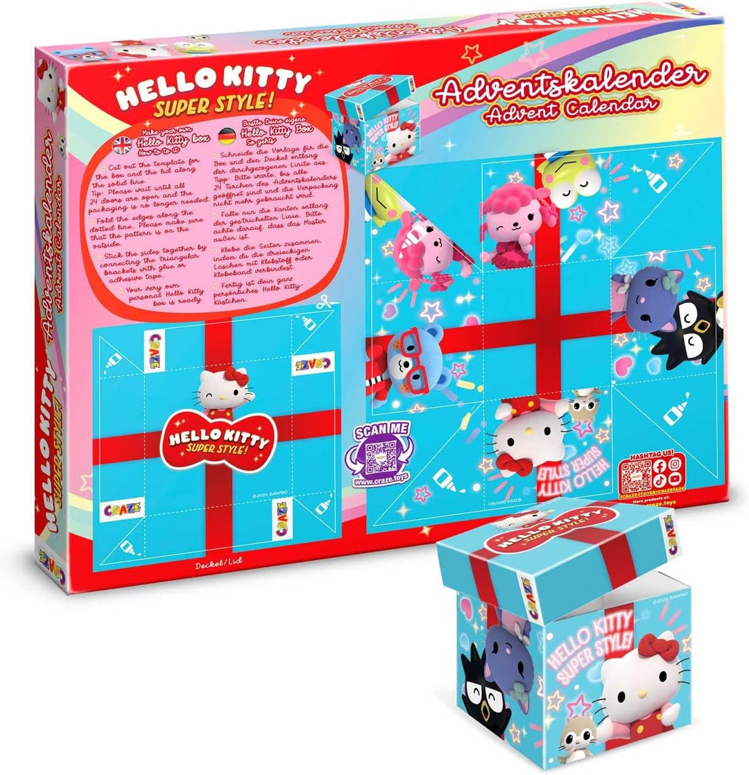 CRAZE Hello Kitty Adventskalender Kinder Spielzeug Adventskalender für Mädchen mit Hello Kitty Spiel