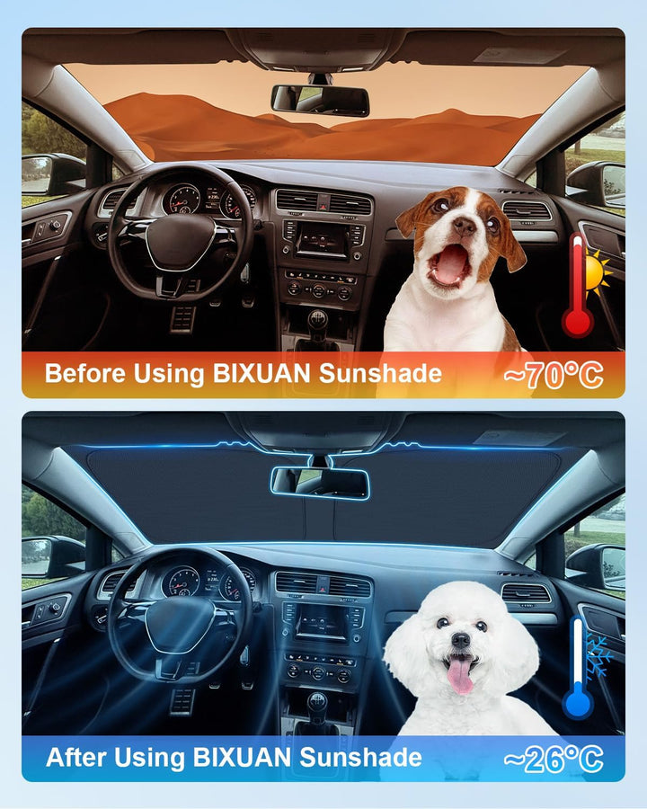 BIXUAN Frontscheiben-Sonnenschutz kompatibel mit VW Golf 7 mk7 7.5 2013-2019 Auto Sonnenschutz Abdec