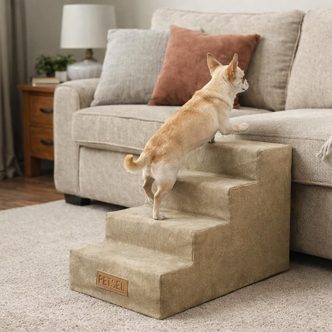 Sofatreppe für Hunde und Katzen – Hundetreppe für Bett & Sofa – 3- oder 4-stufig, rutschfest & wasch