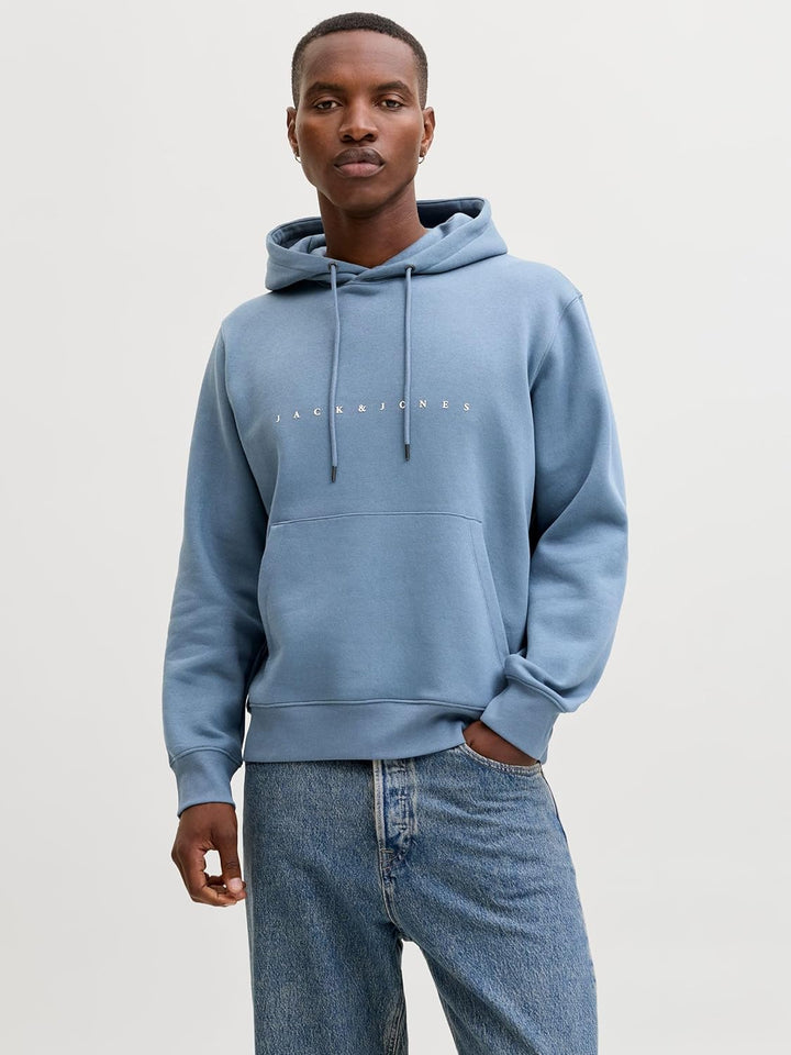 JACK & JONES Herren Hoodie Kapuzenpullover JJESTAR JJ Sweat Hood - Relaxed Fit XS Blue Mirage, XS Bl