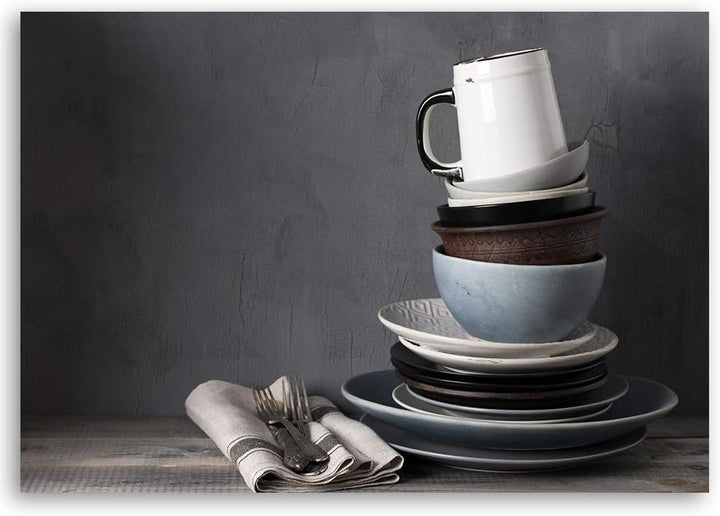 Feeby Dekobild für Küche Deko Wand Kunstdruck Shabby Chic Grau 70x50 cm M14324 70x50 cm, M14324 70x5