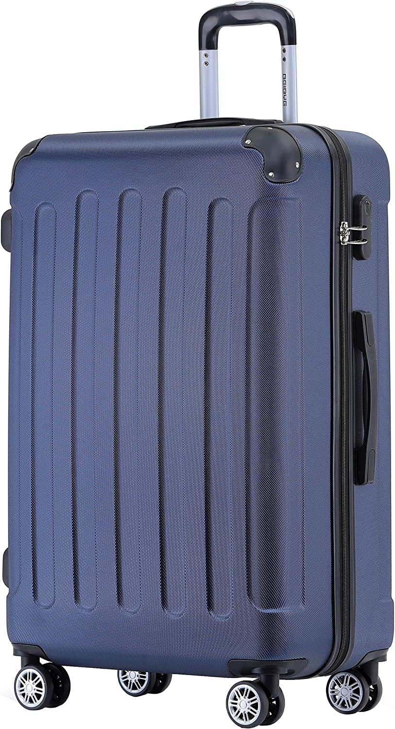 BEIBYE Zwillingsrollen Hardcase Reisekoffer Koffer Trolleys Hartschale in XL-L-M in 14 Farben (Dunke
