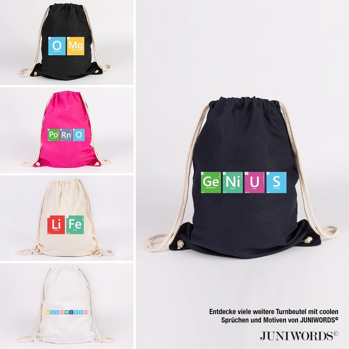 JUNIWORDS Turnbeutel - Wähle ein Motiv &amp; Farbe - "Kiwi" Farbe: Marine Blau Kiwi Marine Blau, Kiwi Ma