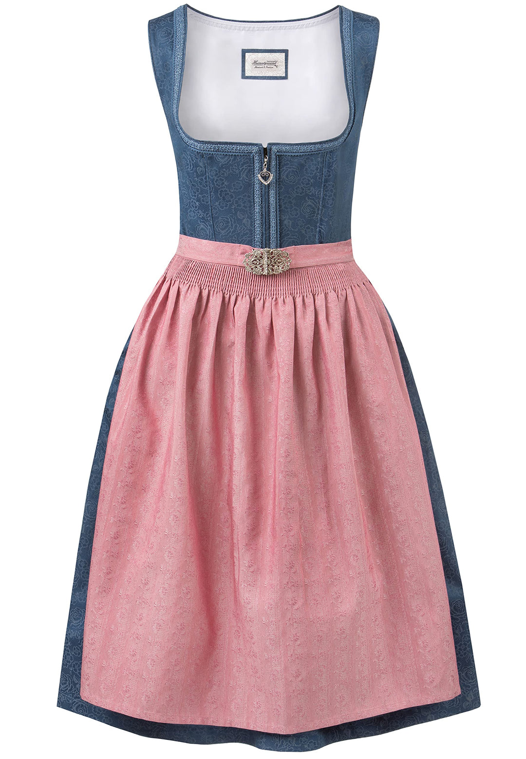 Stockerpoint Damen Dirndl Roseline Kleid für besondere Anlässe (ohne Bluse) 36 Blau-altrosa, 36 Blau