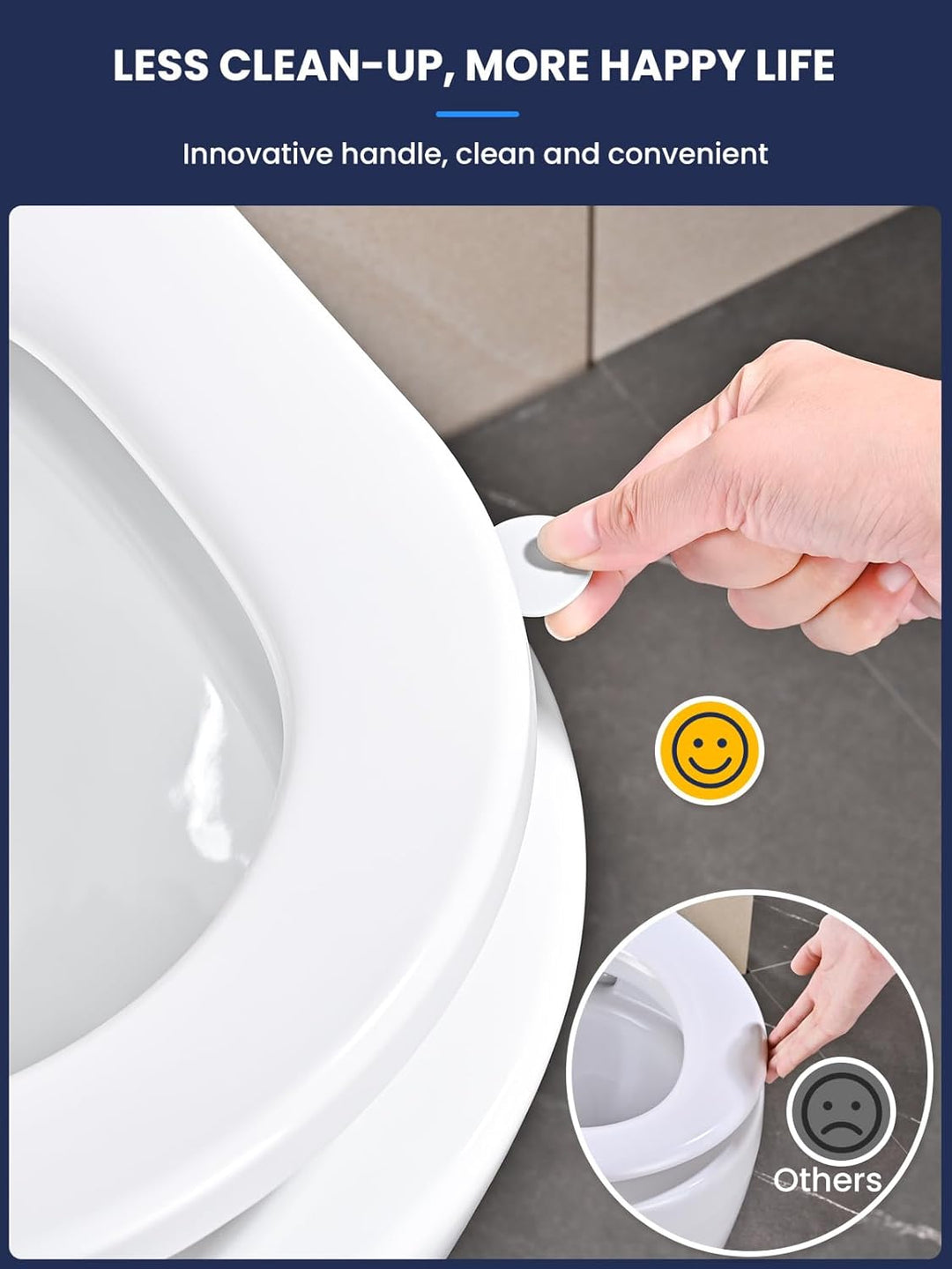 WC Sitz mit Absenkautomatik D-Form [KURZ], YEAUPE PRO Toilettendeckel mit Puller Lid, Toilettensitz