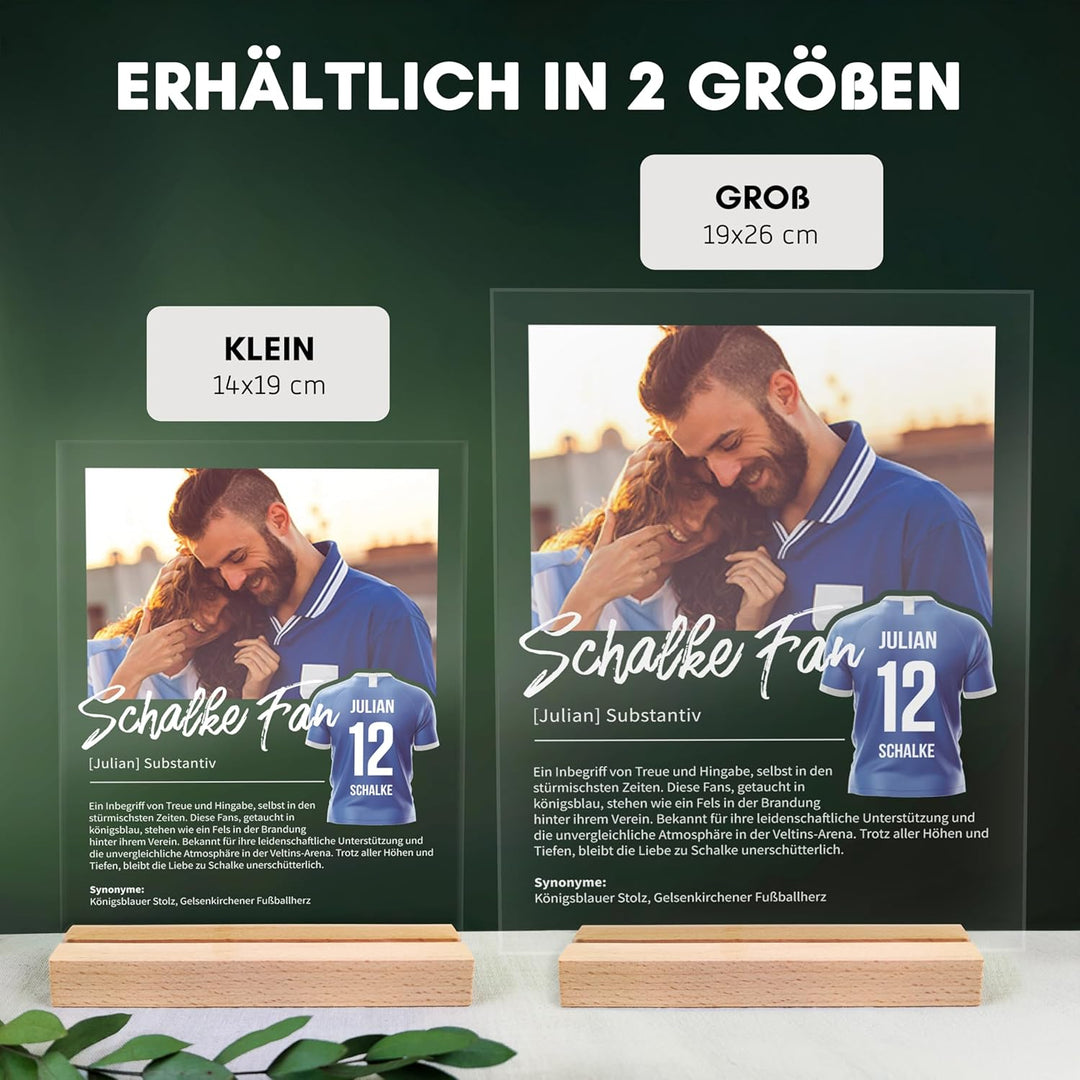 Schalke Geschenk personalisiert - Acryl Geschenk - Definition: Schalke Fan - Schalke Fanartikel, Sch